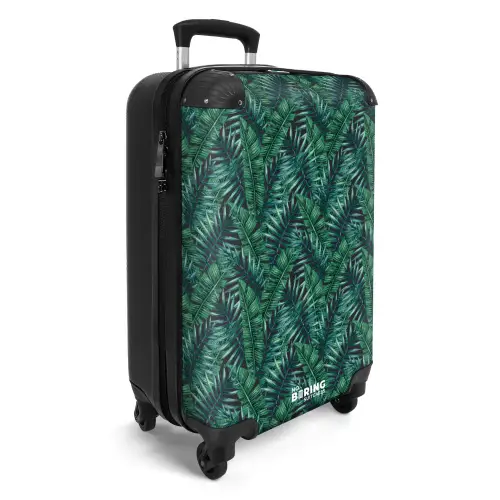 Palm bladeren patroon groen NBS - Handbagage koffer - Volwassenen Unisex middel -productfoto_3d