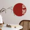 Schuin - Loveyou - Rood Wandcirkel plexiglas klein -sfeer4
