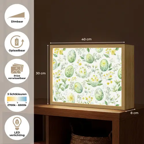 Patroon - Groen - Eieren Light Box met batterij (Wandlamp) middel -USP_websiteoverzichtNL