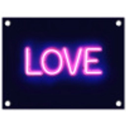 Neon - Love - Valentijn tuinposter los doek klein -3d
