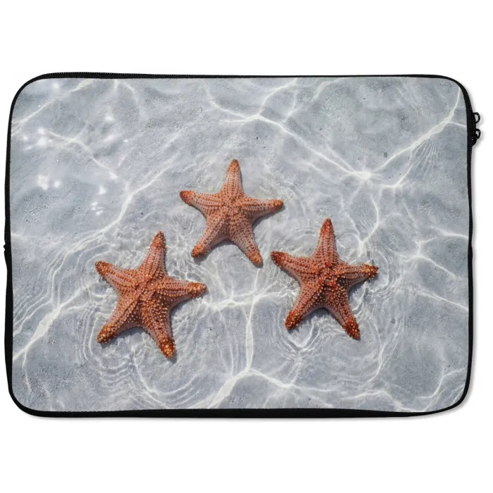 Zeesterren - Water - Helder laptophoes neopreen klein -zkaufland3dotto