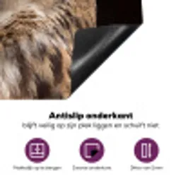 Oehoe - Uil - Portret - Bruin Inductie beschermer vinyl 3mm klein -zzzzzzz-cc-onderkant