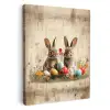 Konijnen - Bloemen - Eieren KitchenYeah - Keuken - Canvas middel -3d