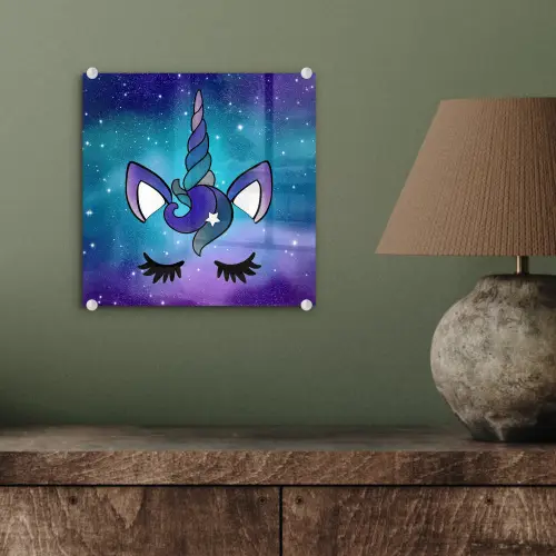 Eenhoorn - Sterrenhemel - Ster - Blauw plexiglas 5mm klein -sfeer3