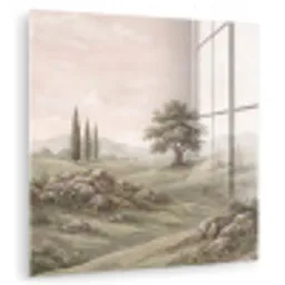 Heuvellandschap - Bomen - Natuur - Groen plexiglas 5mm klein -zzzproduct_nieuw