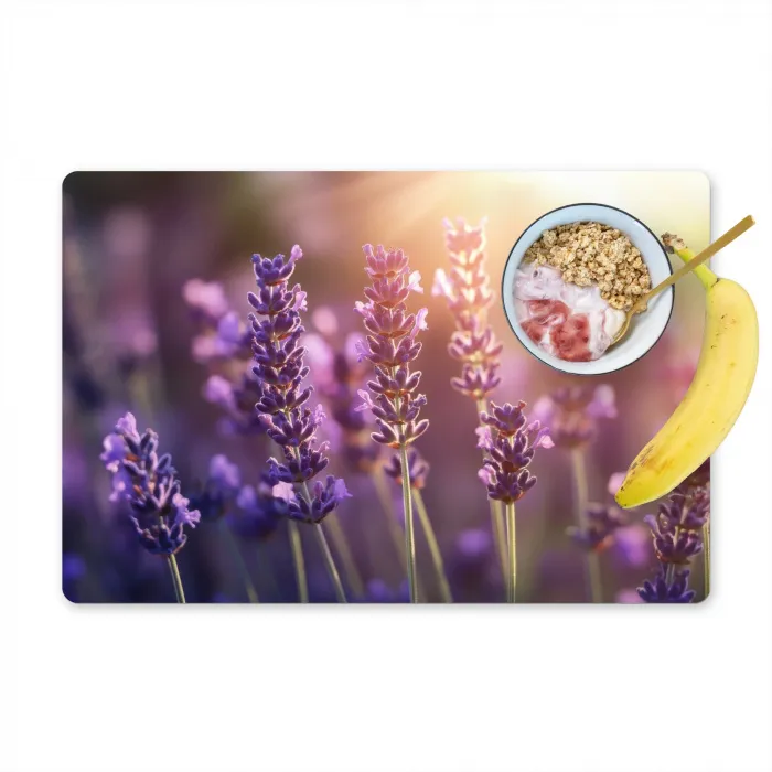 Lavendelbloemen - Paars - Zonlicht Placemat vinyl groot -zzzproduct_Kitchenyeah-website