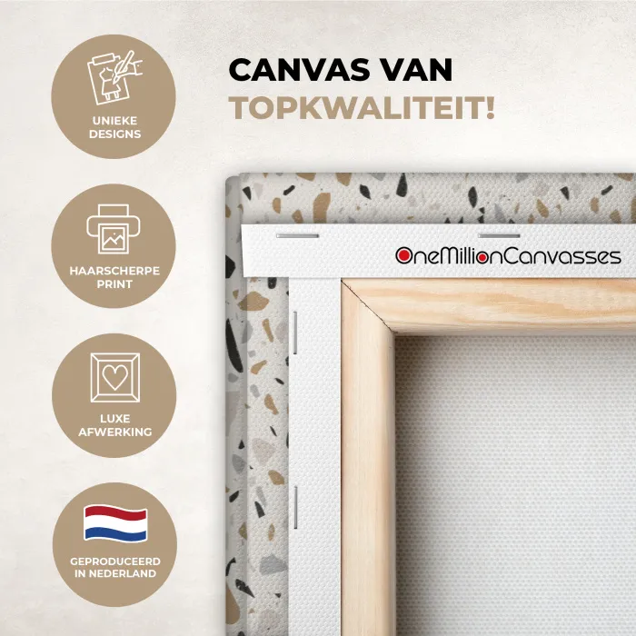 Terrazzo -  Patroon - Staal canvas 2cm xxl 828 -sfeer2