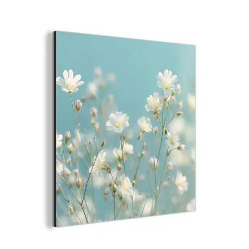 Stengels - Bloemen - Lucht - Wit aluminium wit klein -3d