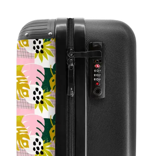 Tropische bladerpatroon NBS - Handbagage koffer - Volwassenen Unisex middel -slot