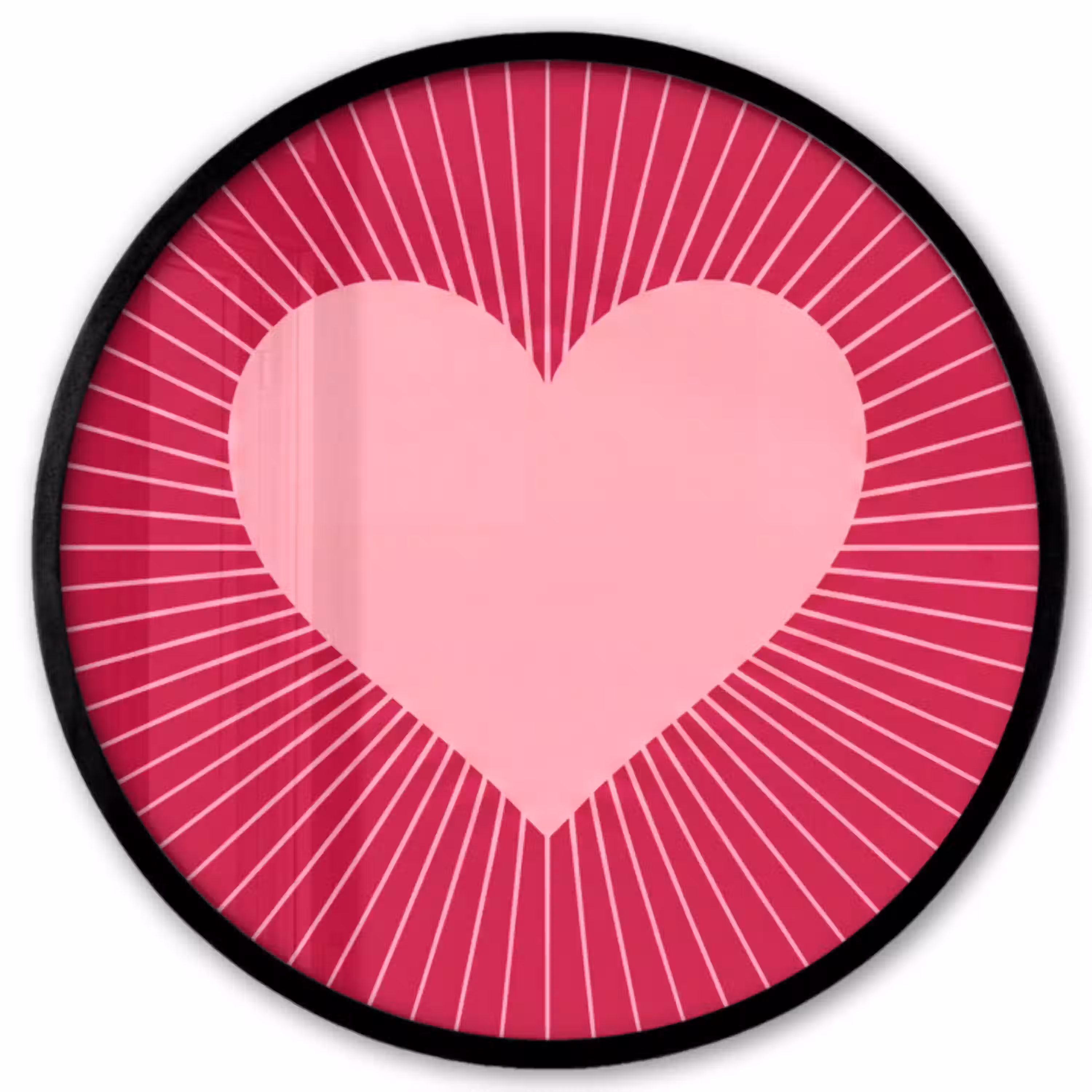 Hart - Stralen - Liefde - Abstract - Roze Fotolijst rond zonder passe partout klein -3d