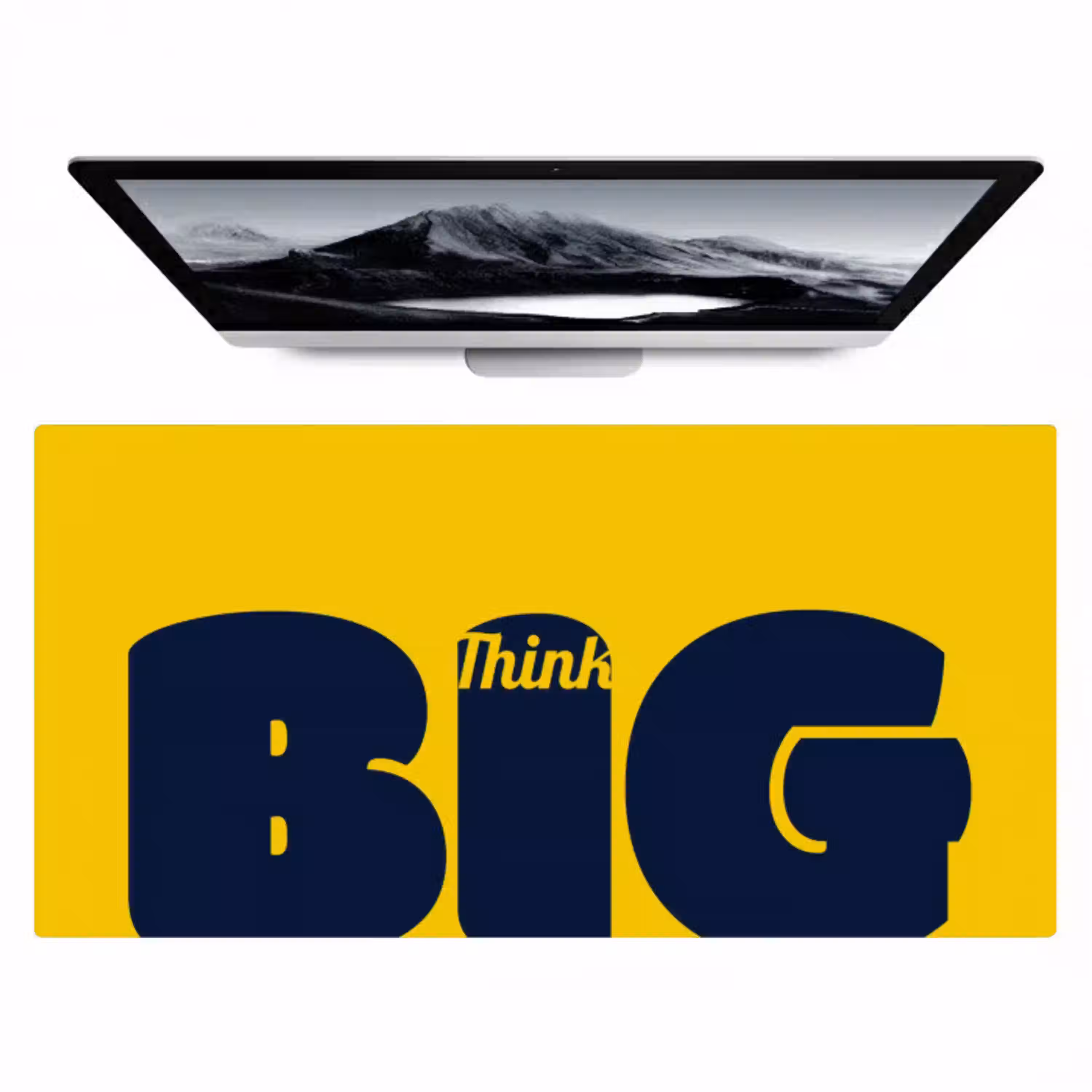Geel - Think big - Grafisch Muismat XXL klein -zzz3d