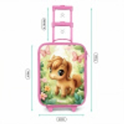 Paard - Bloemen - Vlinders Kinderkoffer - Roze klein -productfoto_formaten