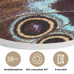 Vleugels - Vlinder - Blauw Akoestische PET Vilt - Rond klein -closeup_DE