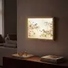 Takken - Bloemen - Vogeltjes - Roze Light Box met batterij (Wandlamp) middel -sfeer1