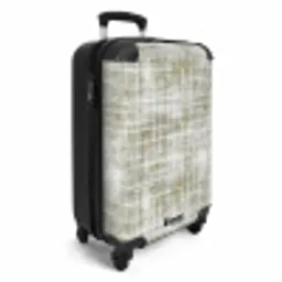 Linnen - Patroon - Groen NBS - Handbagage koffer - Volwassenen Unisex middel -productfoto_3d