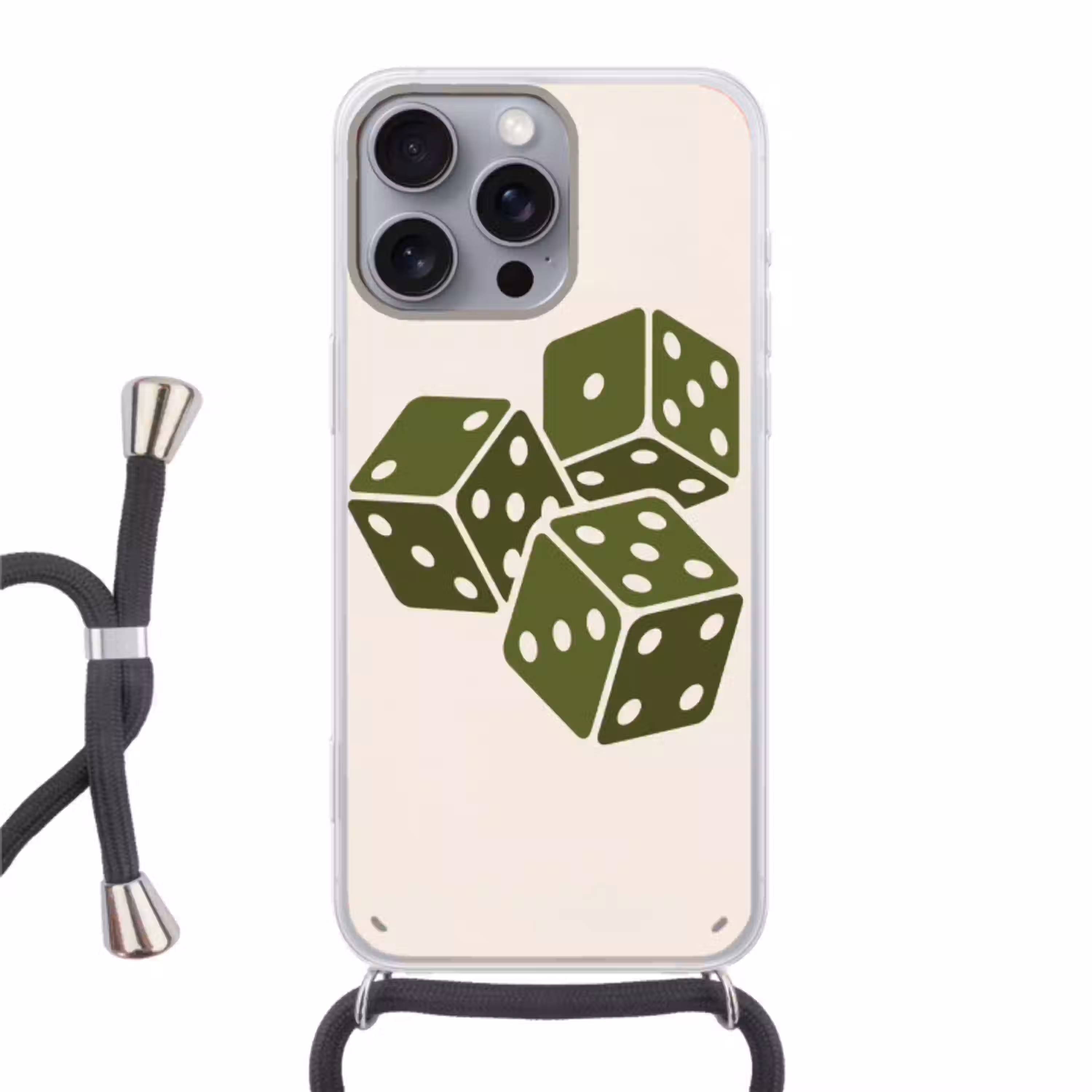 Dobbelsteen - Spel - Groen - Abstract Hoesje iPhone 16 Pro Max met koord klein -3d