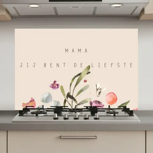 Spreuken - Mama jij bent de liefste - Quotes - Moeder keuken achterwand spatscherm klein -3d_website