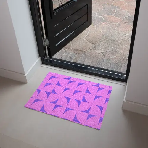 Kwadranten - Paars - Roze - Vierkanten Deurmat klein 898 -sfeer5