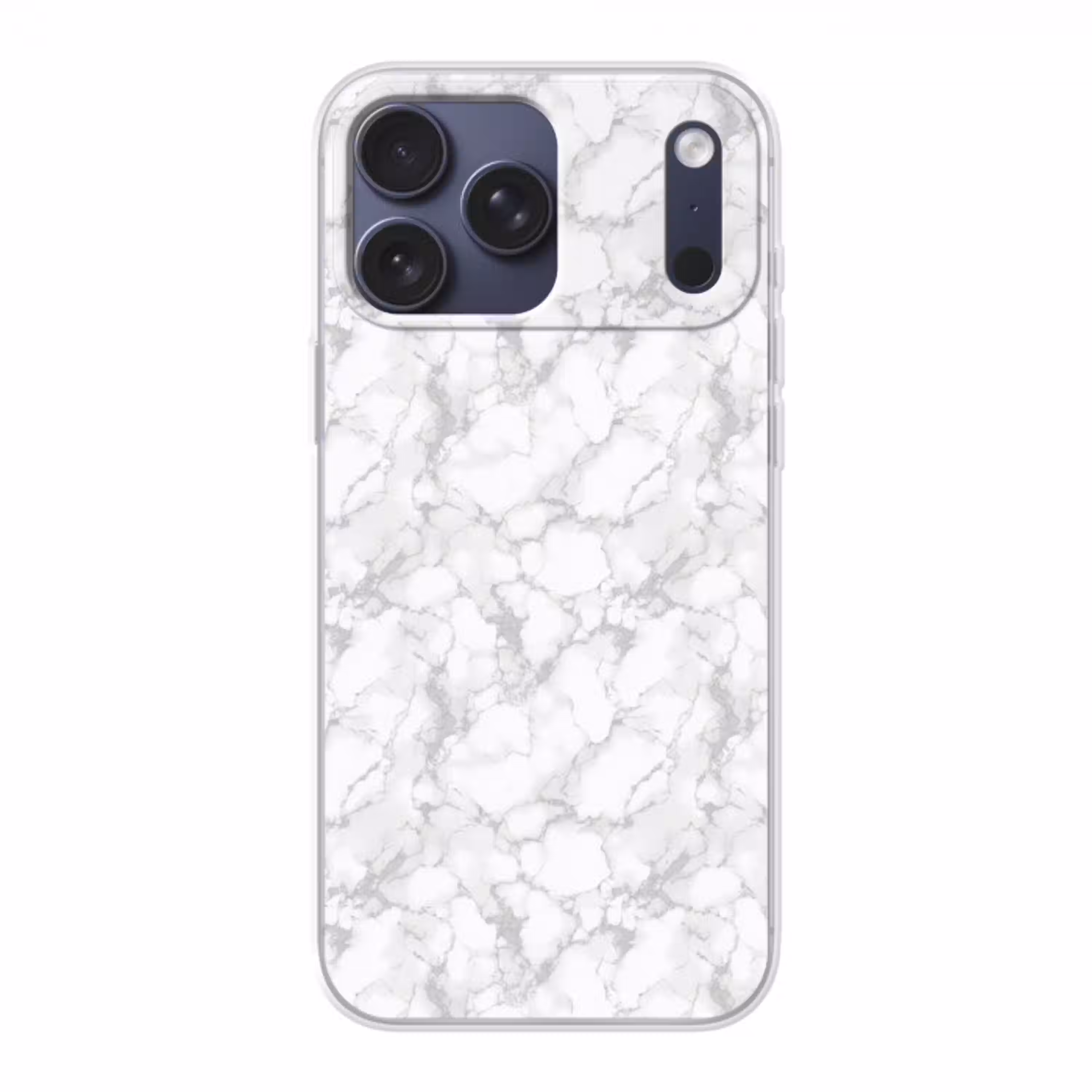 Wit - Marmer - Grijs Telefoonhoesje iPhone 17 Pro Max klein 879 -3d