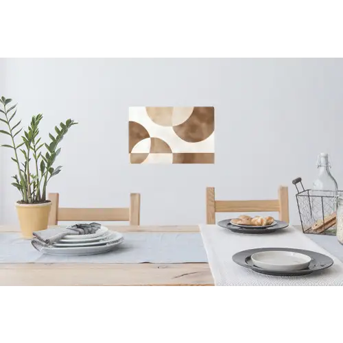 Snijdende cirkels - Overlappende vlakken Muursticker klein -eettafel
