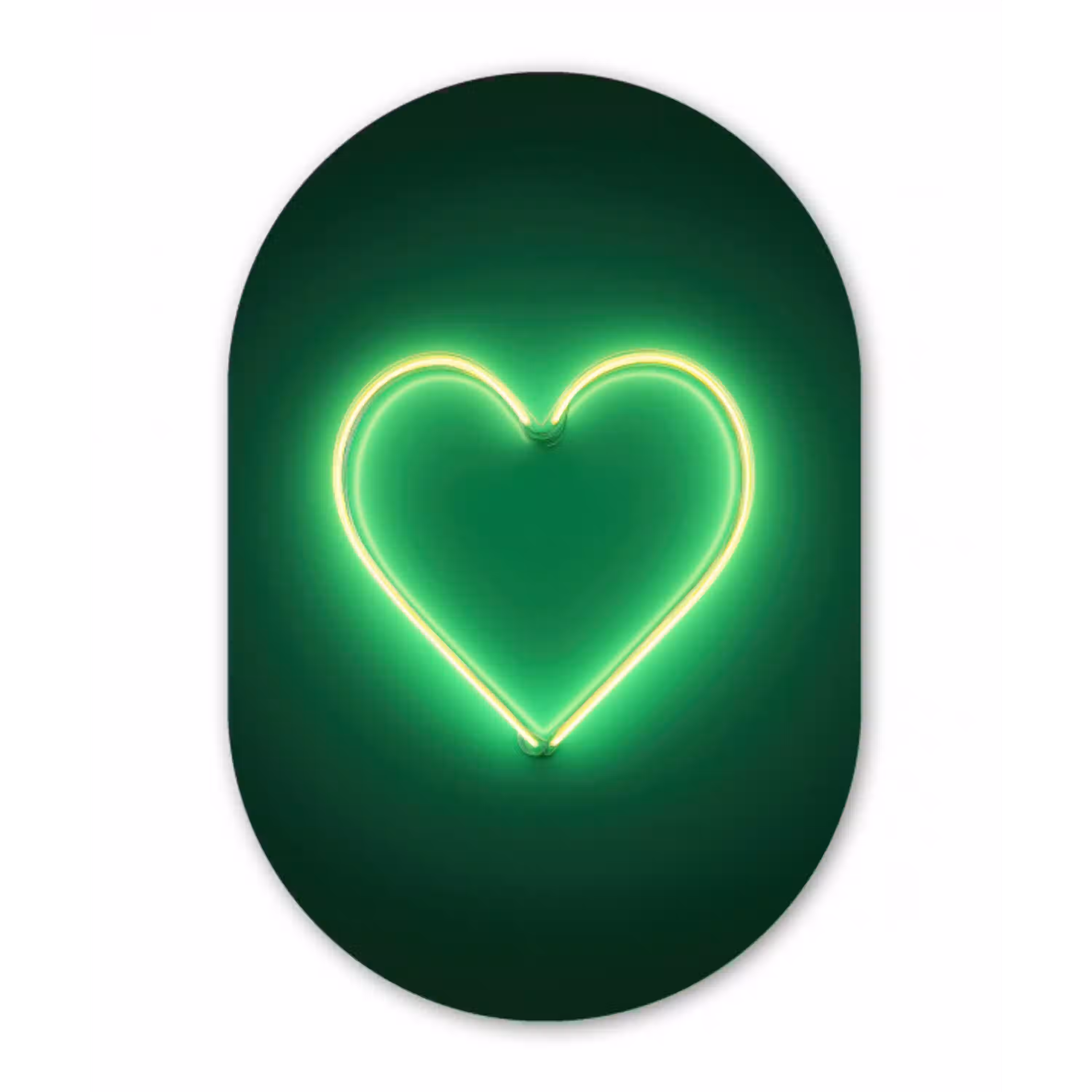 Neon - Groen - Licht Wandcirkel Ovaal Glas middel -3d