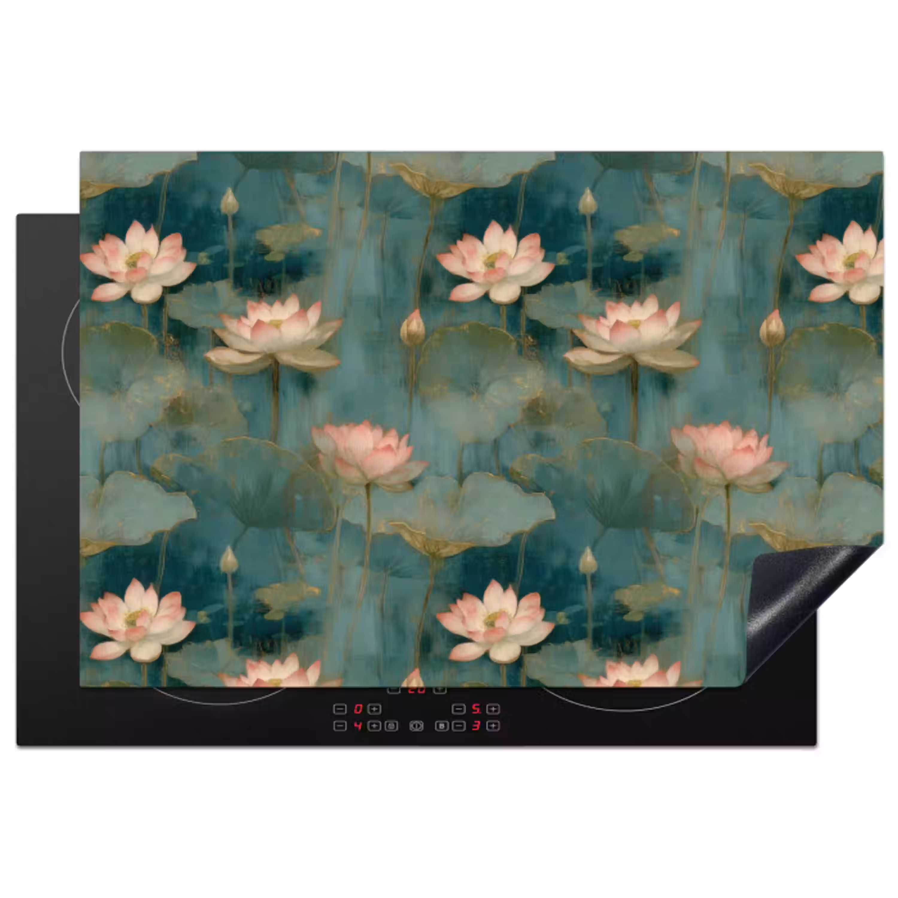 Botanisch - Bloemen - Roze Inductie beschermer vinyl 3mm klein 276 -3d