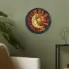 Mozaïek - Glas - Maan - Donkerblauw Akoestische PET Vilt - Rond klein -sfeer2