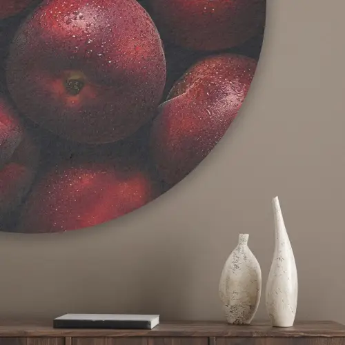 Fruit - Close up - Nectarines Akoestische PET Vilt - Rond klein -sfeer5_closeup