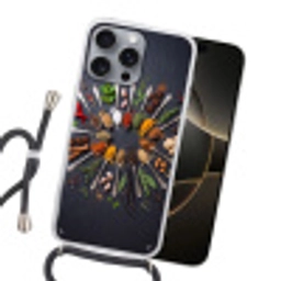 Kruiden - Lepels - Culinair - Kleurrijk - Sfeervol Hoesje iPhone 16 Pro Max met koord klein -sfeer1