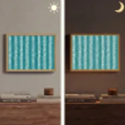 Zwembad - Strepen - Groen Light Box met batterij (Wandlamp) middel 907 -sfeer3