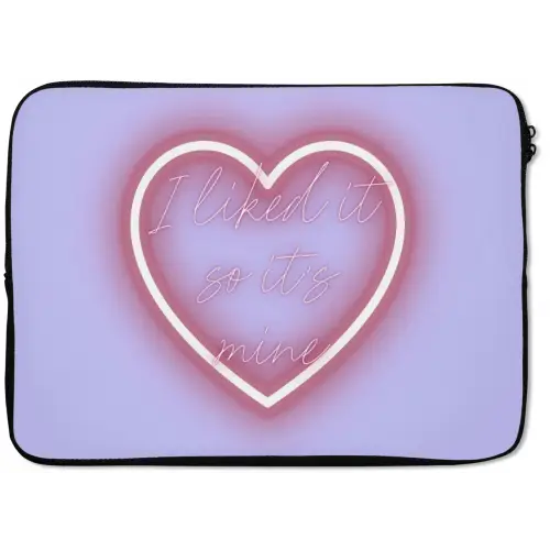 I liked it so it's mine - Neon hart - Paars laptophoes neopreen klein -zkaufland3dotto
