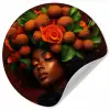 Vrouw - lychee - exotisch Wandcirkel behangsticker klein -3d