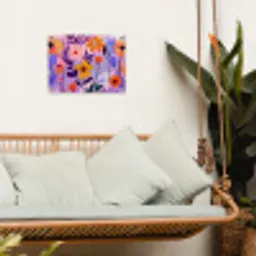 Bloemen - Kleurrijk - Bladeren tuinposter los doek klein -sfeer7