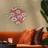Bloemen - Grafisch - Oranje Wandcirkel Organisch Forex 3mm klein 629 -sfeer3