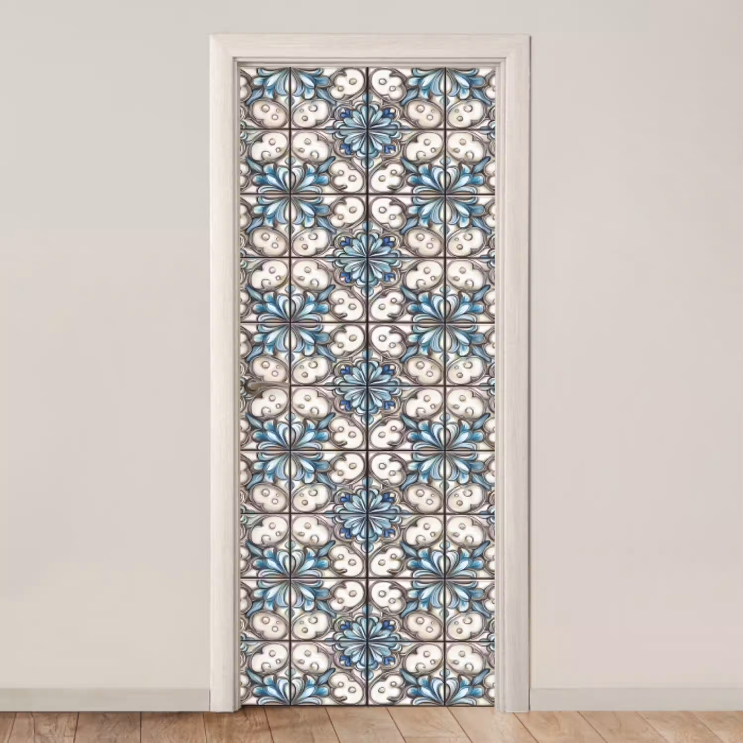 Barok - Tegel - Kleurrijk deurposter klein 289 -3d_beige