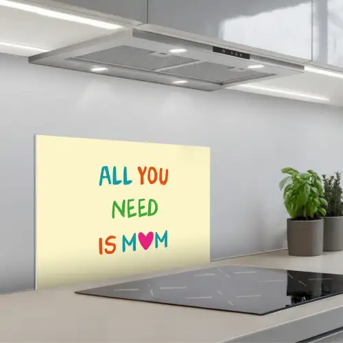 Hartje -  Moeder - Tekst - Kleurrijk keuken achterwand spatscherm klein -3d_schuin