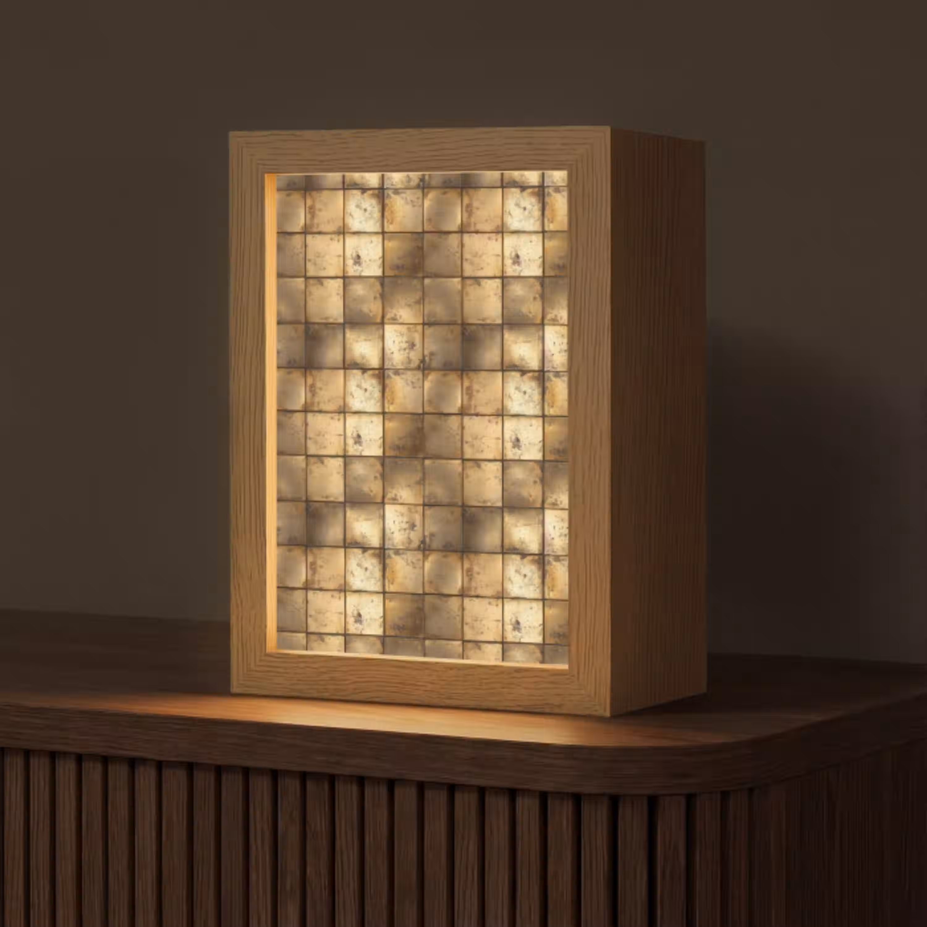 Geometrisch - Tegels - Goud Light Box met kabel (Tafellamp) klein 925 -z3d_website