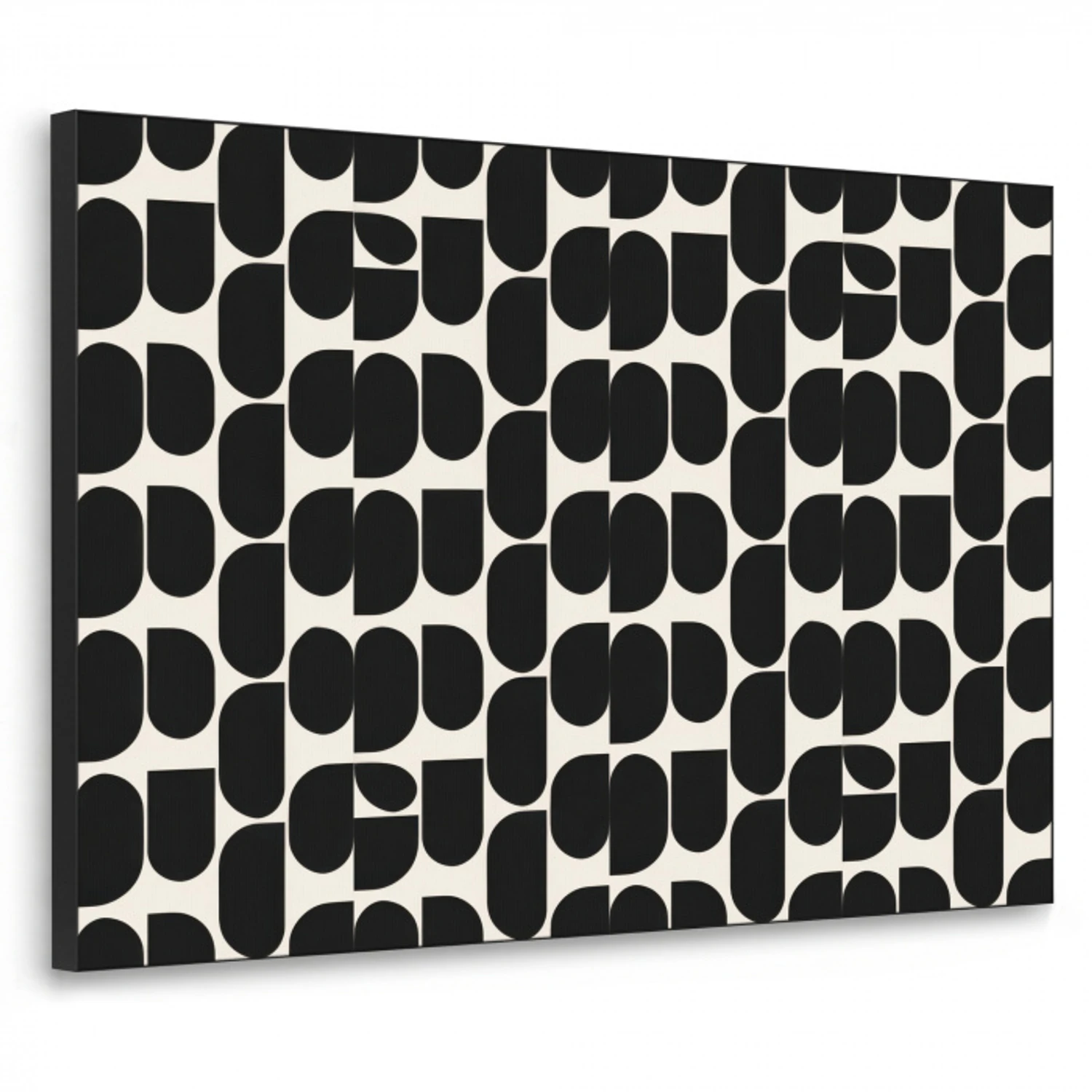Modern - Patroon - Zwart Textielframe zwart klein 947 -3d