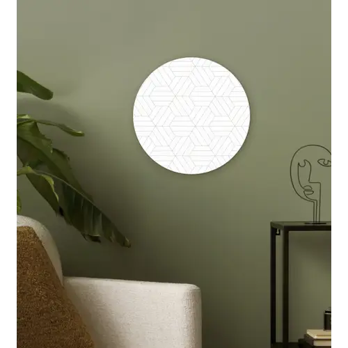 Patroon - Lijn - Design - Zwart - Wit Wandcirkel kunststof plaat 5mm dik klein 188 -sfeer3