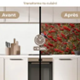 Goudvink - Bessen - Herfst - Natuur - Kleurrijk keuken achterwand 2 middel -voor-na2_FR