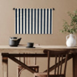 Verticale strepen - Blauw - Crème Wandkleed katoen klein 269 -sfeer6