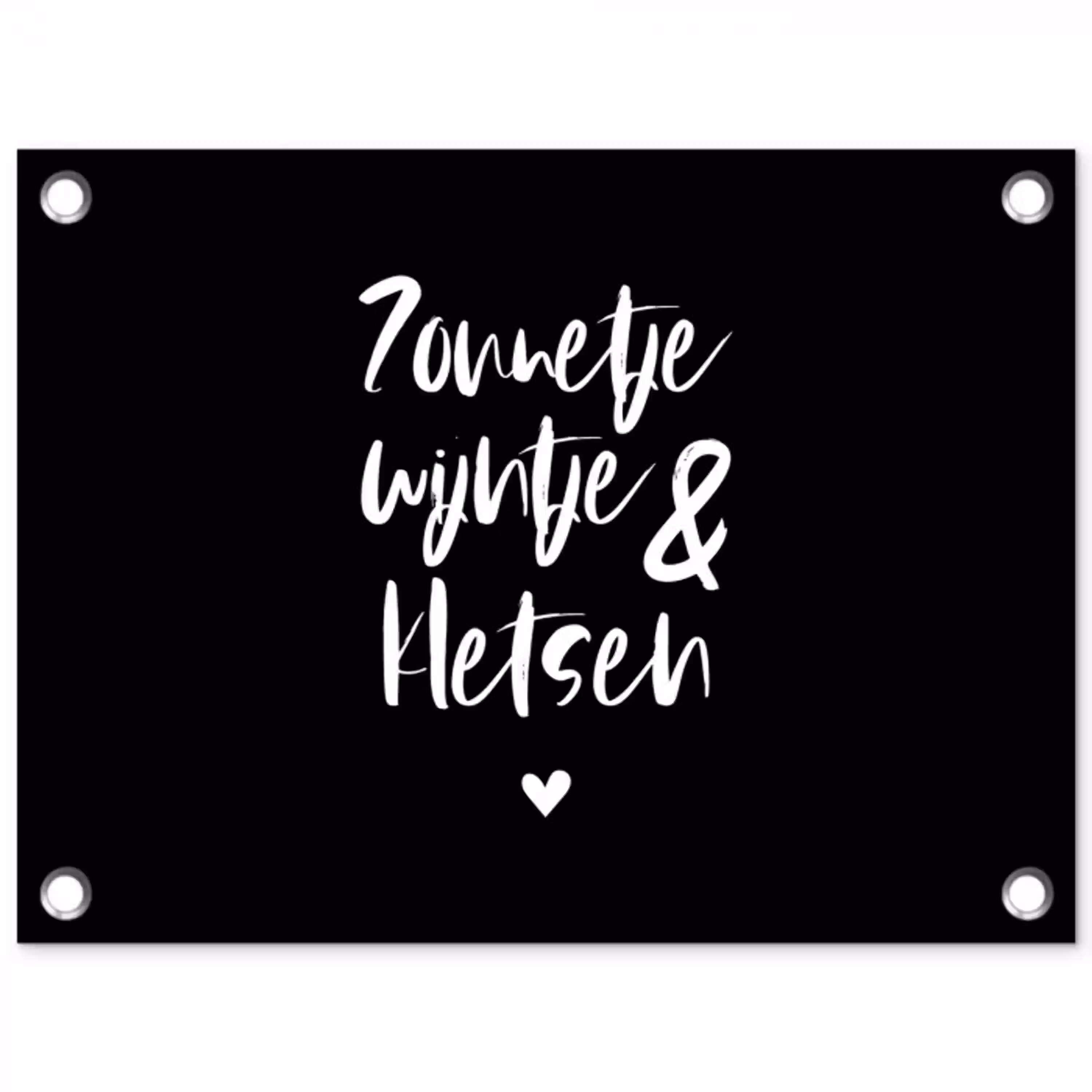 Quotes - Zonnetje, wijntje & kletsen - Tekst - Wijn - Zomer tuinposter los doek klein -3d