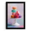 Macarons - Schaal - Pastel - Kleurrijk fotolijst zwart zonder passe partout klein -3d