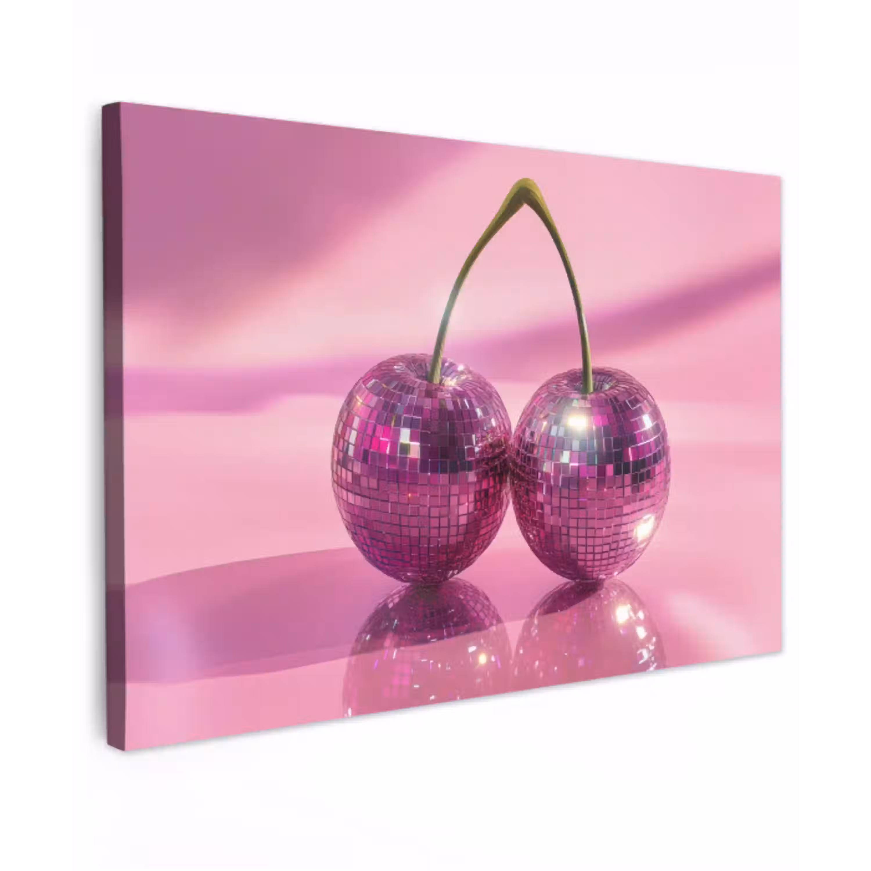 Glitter - Discobol - Roze - Kersen Tuinposter op houten frame 2 cm dik klein -3d