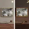 Marmer - Zwart - Goud - Grijs Light Box met batterij (Wandlamp) middel -sfeer3