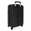 Roodbruin met hout structuur NBS - Handbagage koffer - Volwassenen Unisex middel -achterkant