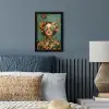 Vrouw - Bloemen - Vlinders - Natuur - Vintage fotolijst zwart zonder passe partout klein -sfeer3