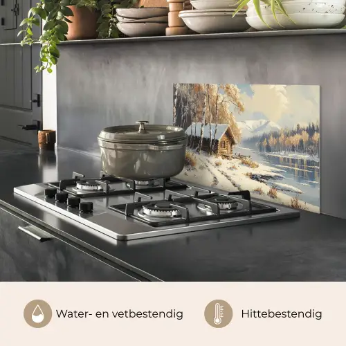 Winter - Sneeuw - Huis - Natuur keuken achterwand spatscherm klein -usp_NL