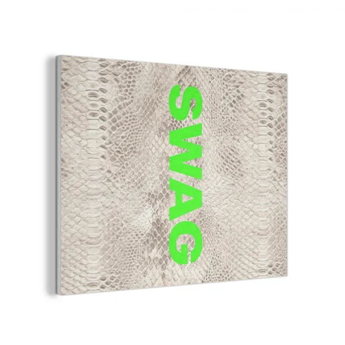 Slangenprint - SWAG - Neon - Groen PET vilt klein -3d