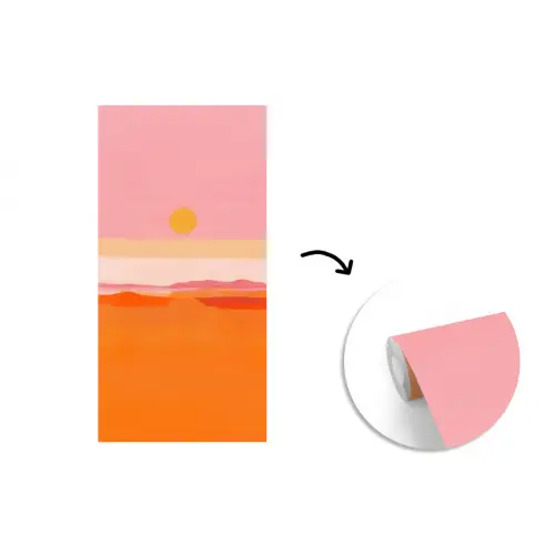 Zon - Abstract - Landschap - Oranje fotobehang vinyl groot -3d